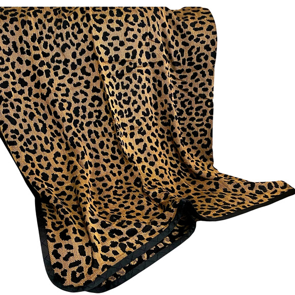 Made in USA Woven Tapestry Throw Blanket Cheetah Animal Print Large 52x72 NEW - Picture 1 of 5